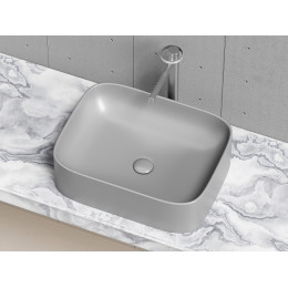 Умывальник чаша накладная прямоугольная (цвет Антрацит Матовый) Element 505x380x150мм