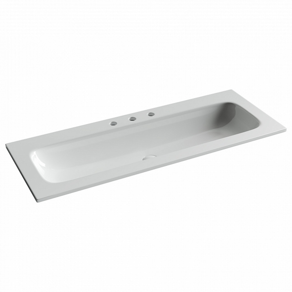 Раковина накладная мебельная CERAMICANOVA Grace прямоугольная 1210x457x137 с тремя отверстиями под смеситель цвет белый CN7024