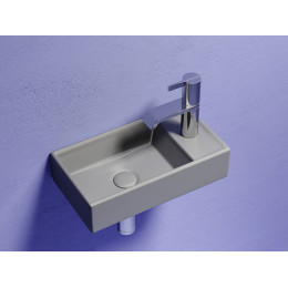 Умывальник подвесной прямоугольный (чаша слева, отверстие под смеситель справа) цвет антрацит матовый Element 407x217x100