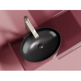 Умывальник чаша накладная овальная (цвет Черный Матовый) Element 502x363x145мм