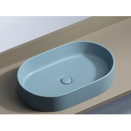 Умывальник чаша накладная овальная (цвет Голубой Матовый) Element 608x385x122мм