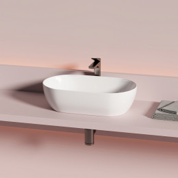 Раковина CERAMICANOVA Twist накладная овальной формы 500x300x140 белый CN12001