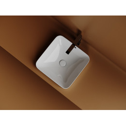 Раковина встраиваемая сверху Element с отверстием слива - перелива  квадратной формы 438x438x172 мм  цвет белый   CN6077