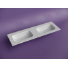 Раковина накладная мебельная CERAMICANOVA Grace прямоугольная 1410x457x137 с двумя чашами без отверстий под смеситель цвет белый CN7022wx