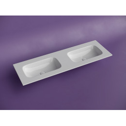 Раковина накладная мебельная CERAMICANOVA Grace прямоугольная 1410x457x137 с двумя чашами без отверстий под смеситель цвет белый CN7022wx
