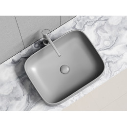 Умывальник чаша накладная прямоугольная (цвет Антрацит Матовый) Element 505x380x150мм