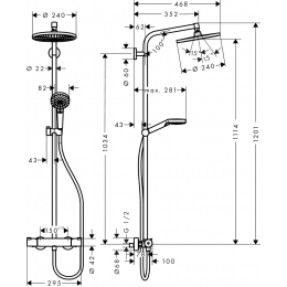 27267000 Crometta S 240 1jet Showerpipe душевая система