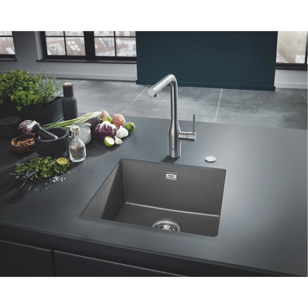 Мойка GROHE K700U с одной чашей, 457 x 406 мм, серый гранит (31653AT0)