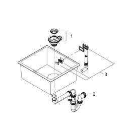 Мойка GROHE K700U с одной чашей, 457 x 406 мм, серый гранит (31653AT0)