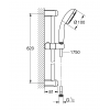 Душевой гарнитур GROHE Tempesta 100, 1 режим струи, душевая штанга 600 мм, 9,5 л/мин, хром (27853001)
