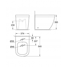 Биде напольное GROHE Euro Ceramic, альпин-белый (39340000)