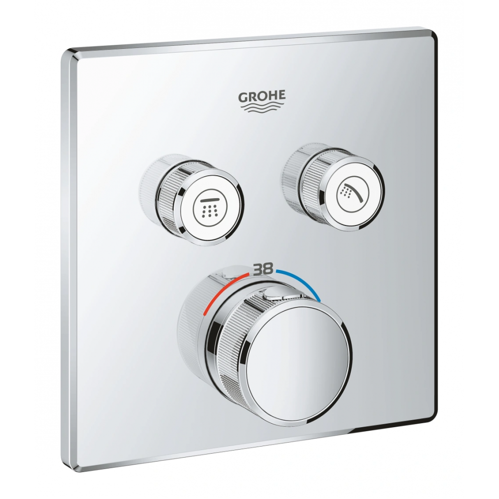 Внешняя часть термостата для ванны и душа GROHE Grohtherm SmartControl на 2 потребителя, хром (29124000)