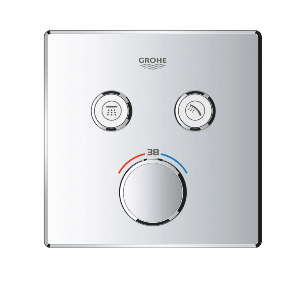 Внешняя часть термостата для ванны и душа GROHE Grohtherm SmartControl на 2 потребителя, хром (29124000)
