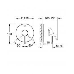 Внешняя часть смесителя для душа GROHE Essence, хром (24057001)