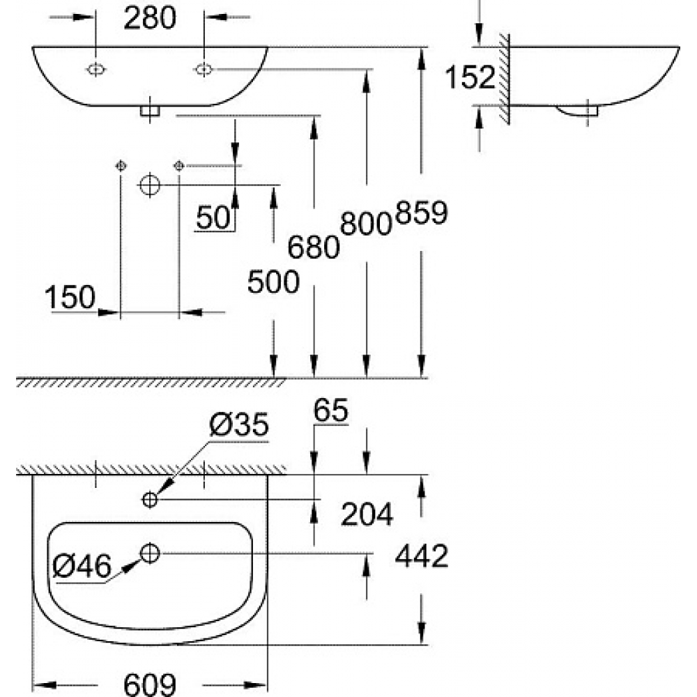 Раковина Grohe Bau Ceramic 39421000 61 см
