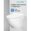 Унитаз подвесной безободковый KLENK, смыв торнадо, тонкая крышка дюрапласт с микролифтом
