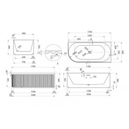 Акриловая ванна ABBER AB9412-1.7 R белая
