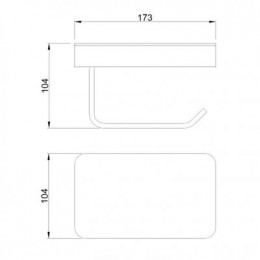 Бумагодержатель с полкой для телефона ABBER Westen AA1730 хром