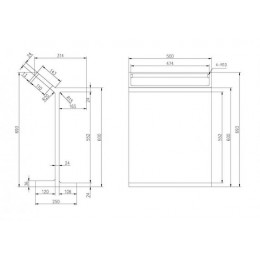 Столик для ванной комнаты ABBER Stein AS1637 с полотенцедержателем, белый матовый