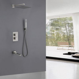 Душевая система ABBER Daheim AF8250SP скрытого монтажа с изливом, термостат, сатин