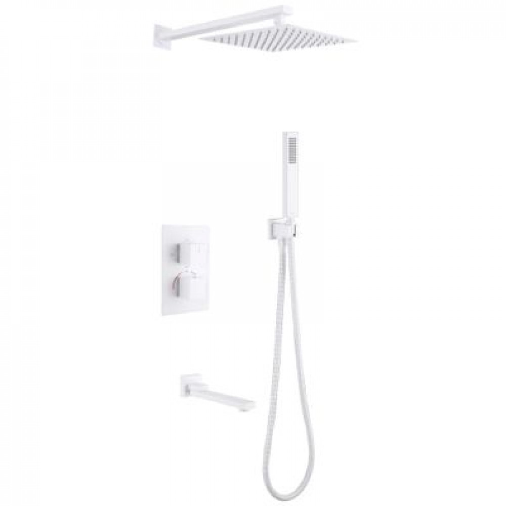 Душевая система ABBER Daheim AF8250W скрытого монтажа с изливом, термостат, белая матовая