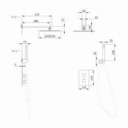 Душевая система ABBER Daheim AF8251NG скрытого монтажа без излива, термостат, никель
