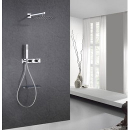 Душевая система ABBER Rund AF8750 скрытого монтажа с изливом, термостат, хром
