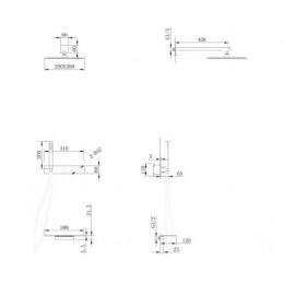 Душевая система ABBER Rund AF8750NG скрытого монтажа с изливом, термостат, никель