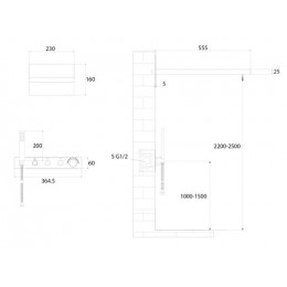 Душевая система ABBER Rund AF8752 скрытого монтажа без излива, термостат, хром