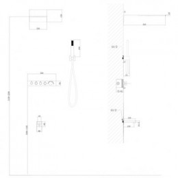 Душевая система ABBER Rund AF8753 скрытого монтажа с изливом, термостат, хром