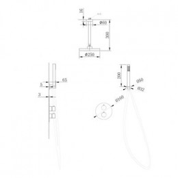 Душевая система ABBER Wasser Kreis AF8121G скрытого монтажа без излива, золото матовое