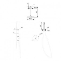 Душевая система ABBER Wasser Kreis AF8121NG скрытого монтажа без излива, никель
