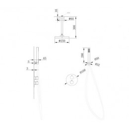 Душевая система ABBER Wasser Kreis AF8121RG скрытого монтажа без излива, розовое золото