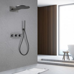 Душевая система ABBER Wasser Kreis AF8151NG скрытого монтажа без излива, термостат, никель