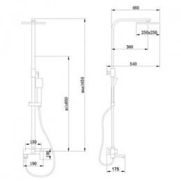 Душевая стойка с изливом, никель, ABBER Daheim AF8216NGL