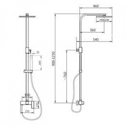 Душевая стойка без излива, никель, ABBER Daheim AF8220NG