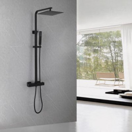 Душевая стойка с термостатом, без излива, черный матовый, ABBER Daheim AF8260B