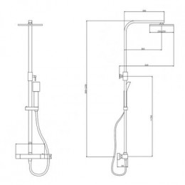 Душевая стойка с термостатом, без излива, черный матовый, ABBER Daheim AF8260B