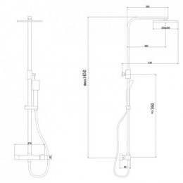 Душевая стойка с термостатом, без излива, черный матовый, ABBER Daheim AF8260BL