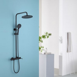 Душевая стойка с изливом, черный матовый, ABBER Emotion AF8816BL