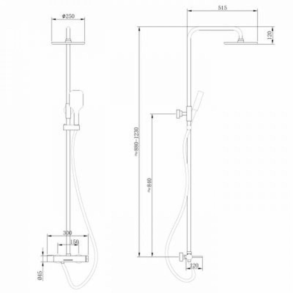 Душевая стойка ABBER Emotion AF8816NG с изливом, никель