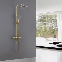 Душевая стойка с термостатом, с изливом, золото матовое, ABBER Thermostat AF8516GL