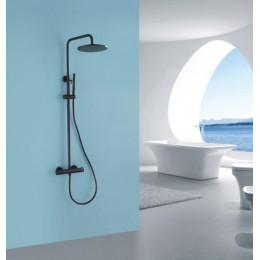 Душевая стойка с термостатом, без излива, черная матовая, ABBER Wasser Kreis AF8160B