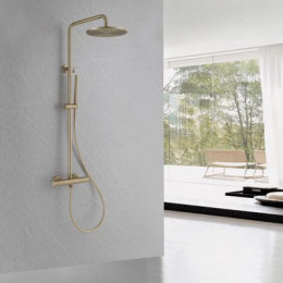 Душевая стойка с термостатом, без излива, золото матовое, ABBER Wasser Kreis AF8160GL