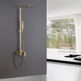 Душевая стойка с изливом, золото матовое, ABBER Wasserfall AF8616G