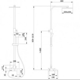 Душевая стойка с изливом, никель, ABBER Wasserfall AF8616NGL