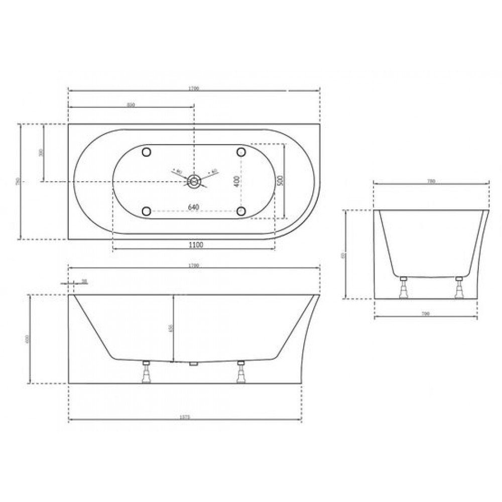 Акриловая ванна ABBER AB9257-1.7 L белая