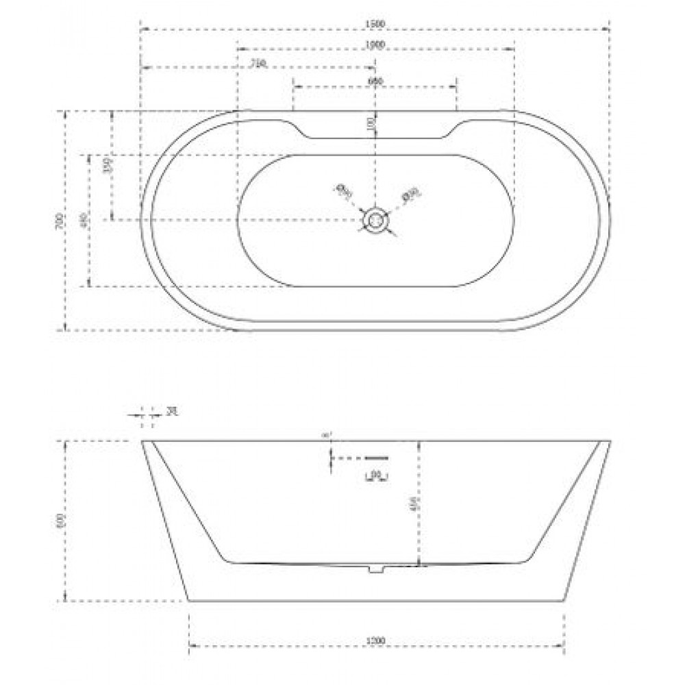 Акриловая ванна ABBER AB9299-1.5 белая
