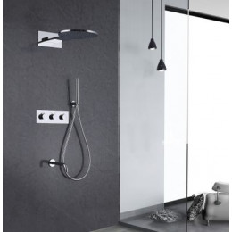 Душевая система ABBER Wasser Kreis AF8150 скрытого монтажа с изливом, термостат, хром