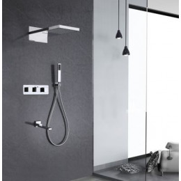 Душевая система ABBER Daheim AF8253 скрытого монтажа с изливом, термостат, хром